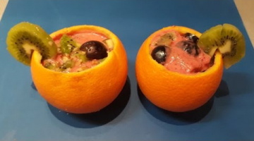 Как приготовить весенний витаминный фруктовый салат в апельсине